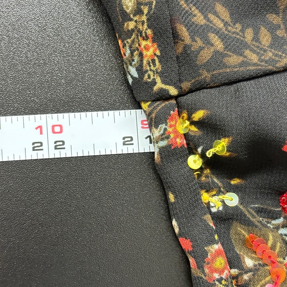 ModCloth Womens Dress 1X Black Embellished To Perfection Floral Sequin Flutter - Picture 11 of 14
